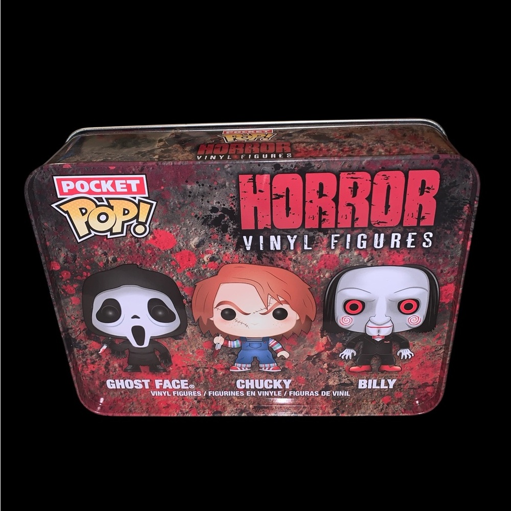 Vaulted 2015 HORROR Collector Tin Set: Ghost Face Chucky Billy Funko Pocket Pop - Picture 2 of 7